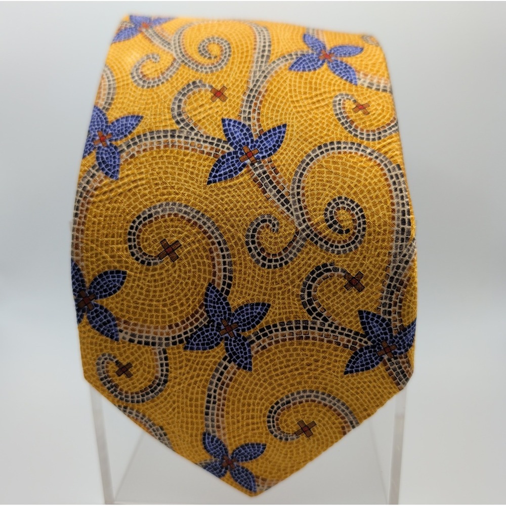 Robert Talbott Best of Class Silk Tie Mosaic Floral Scroll Yellow Nordstrom Mens